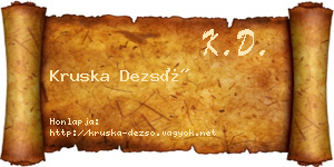 Kruska Dezső névjegykártya